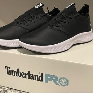 Timberland PRO Women’s Black Low-Profile Work Sneakers with White Midsole
